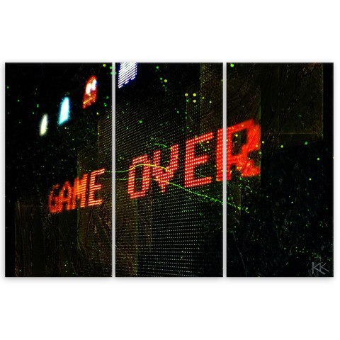Tryptyk, obraz na płótnie, Game Over dla gracza - 150x100 Tryptyk, obraz na płótnie, Game Over dla gracza - 150x100