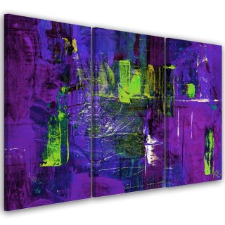 Tryptyk, obraz na płótnie, Fioletowa abstrakcja - 150x100