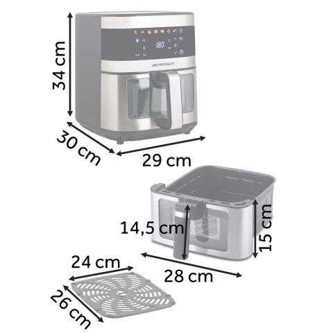 Frytkownica Beztłuszczowa Air fryer XXL Berdsen BD-656 – 9,1 L, 1700 W