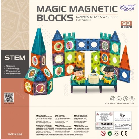 Klocki Magnetyczne WOOPIE 98 el. – Zamek Z Figurkami, Klocki Magnetyczne WOOPIE 98 el. – Zamek Z Figurkami,