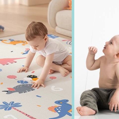 Mata Piankowa Dwustronna Składana 150x200 Kosmos Dinozaury Nicekids Mata Piankowa Dwustronna Składana 150x200 Kosmos Dinozaury Nicekids