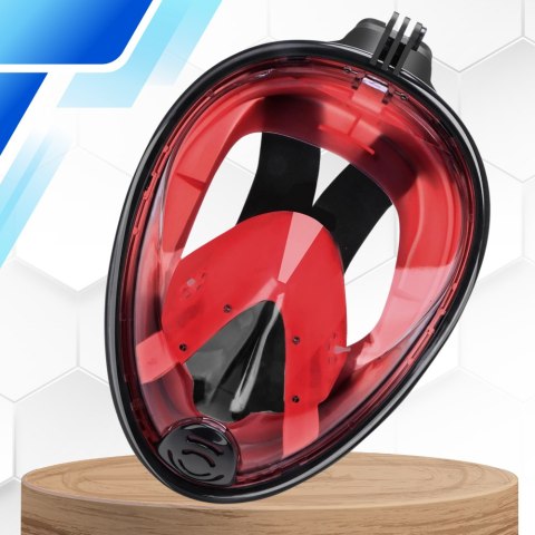 Maska Do Nurkowania, Snorkelingu Pełnotwarzowa Full Face GoPro - S/M Czerwona