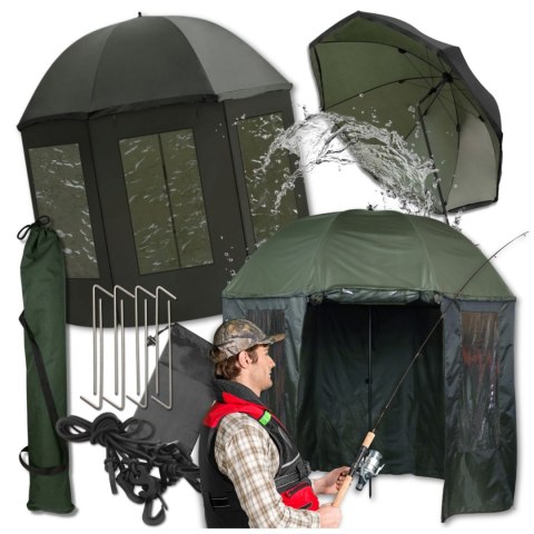 Parasol Wędkarski Namiot Z Osłoną 240 cm – Wodoodporny Parasol Wędkarski Namiot Z Osłoną 240 cm – Wodoodporny