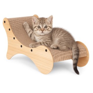 Drapak Dla Kota Petsi Leżak Tekturowy Z Ramą MDF 2w1 - 55x28x29 Cm