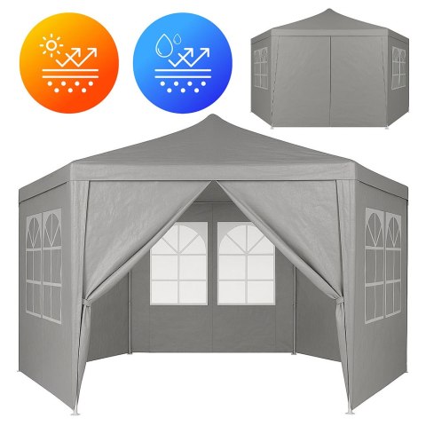Pawilon Ogrodowy MultiGarden 2x2x2 m – Namiot Eventowy, 6 Ścian, Wodoodporny, Szary
