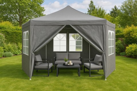 Pawilon Ogrodowy MultiGarden 2x2x2 m – Namiot Eventowy, 6 Ścian, Wodoodporny, Szary
