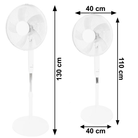 Wentylator Stojący 45W Longwell H-072 – 5 Łopatek, 3 Tryby, Regulacja Wysokości