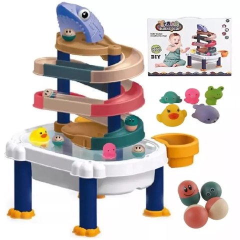 Stolik Do Zabawy Z Wodą I Piaskiem Rekin – Zjeżdżalnia, Piłeczki, Zwierzątka