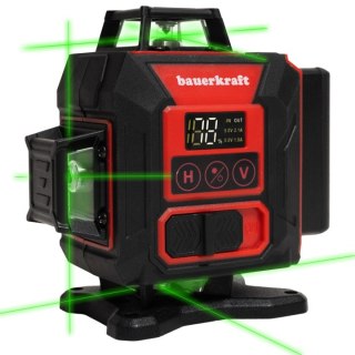 Poziomica Laserowa 4D 360° Bauerkraft – Zielony Laser, Pilot, IP54, 16 Linii