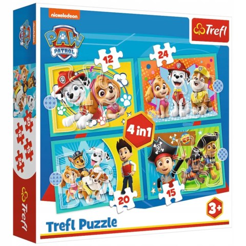 Puzzle 4w1 Psi Patrol Wesoła Ekipa Trefl 34346