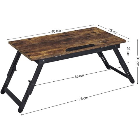 Składana Podstawka Pod Laptopa 60x35 Cm Z Regulowanym Blatem Rustykalny Design