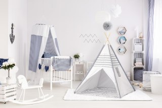 Namiot Tipi Dla Dzieci ECOTOYS Wigwam Z Podłogą 120x120x160 Cm