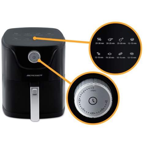 Kompaktowa Frytkownica Beztłuszczowa Air fryer Berdsen BD-654 2,5 L – 1000 W