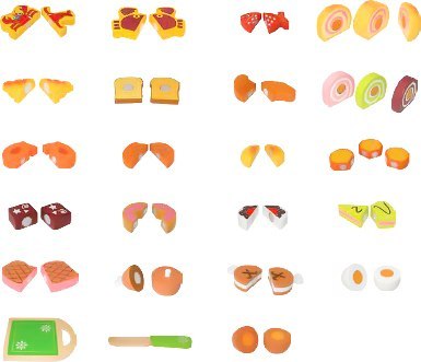 Drewniane Jedzenie ECOTOYS – Zestaw Do Krojenia Dla Dzieci 23 Elementy Z Wiaderkiem