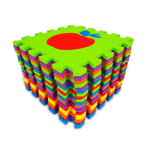 Edukacyjna Mata Piankowa Puzzle ECOTOYS – Owoce, Pojazdy, 148x119 Cm