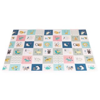 Mata Piankowa Dwustronna ECOTOYS 200x150 cm – Alfabet, Zwierzątka, Miarka