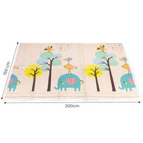 Mata Piankowa Dwustronna ECOTOYS 200x150 cm – Alfabet, Zwierzątka, Miarka