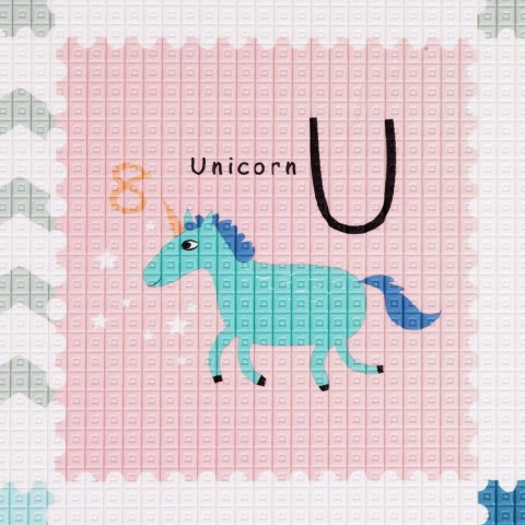 Mata Piankowa ECOTOYS Dwustronna 180x150 Cm - Alfabet I Zwierzęta