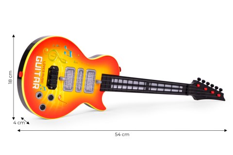 Gitara Elektroniczna Dla Dzieci LED Rockowa 8 Melodii Czujnik Podczerwieni