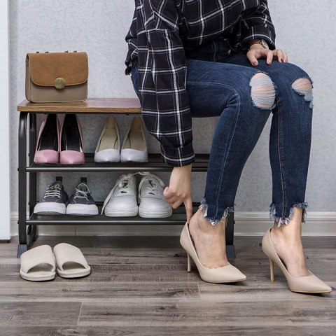 Industrialny Regał Na Buty Z Siedziskiem