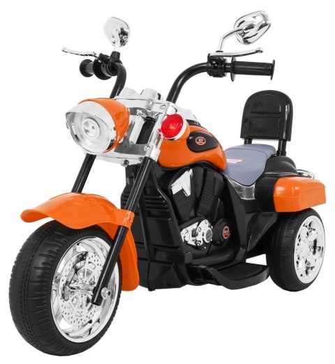 Motorek Chopper NightBike Pomarańczowy – LED, Dźwięki i Biegi Przód/Tył