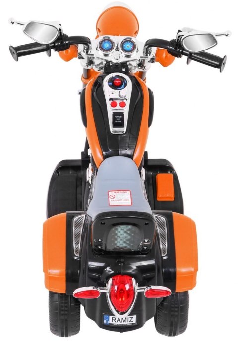 Motorek Chopper NightBike Pomarańczowy – LED, Dźwięki i Biegi Przód/Tył