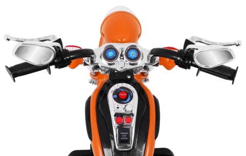 Motorek Chopper NightBike Pomarańczowy – LED, Dźwięki i Biegi Przód/Tył