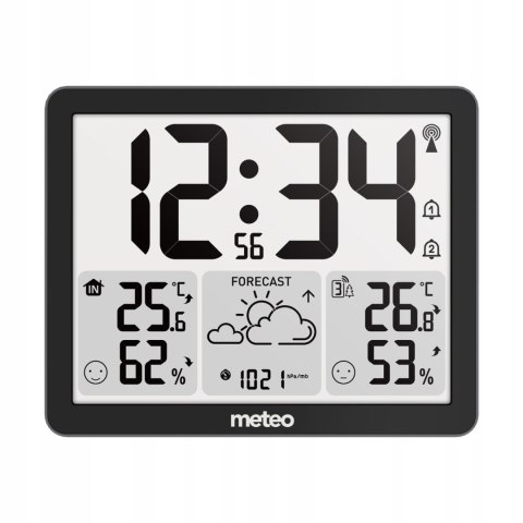 METEO Stacja Pogodowa – Zegar Radiowy, Temperatura, Wilgotność, Barometr