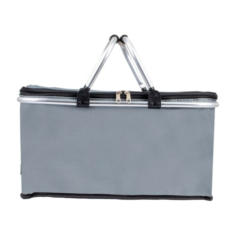 Termiczny Kosz Piknikowy Składany 25L Szary - Na Zakupy 46x28x23+17 Cm