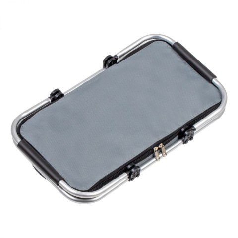 Termiczny Kosz Piknikowy Składany 25L Szary - Na Zakupy 46x28x23+17 Cm