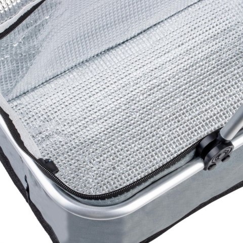 Termiczny Kosz Piknikowy Składany 25L Szary - Na Zakupy 46x28x23+17 Cm