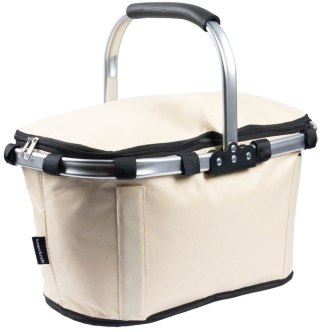 Koszyk Termiczny Na Zakupy I Piknik 25L Beżowy – Składany 45x27x22+18 Cm