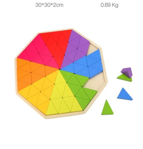 Gra logiczna Kolorowe Drewniane klocki Trójkąty układanka puzzle Gra logiczna Kolorowe Drewniane klocki Trójkąty układanka puzzle