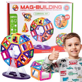 Klocki Magnetyczne Konstrukcyjne NiceKids Zestaw 59 el.