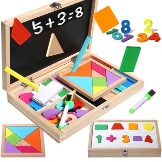 Tablica Kredowa Zestaw W Walizce, Nauka Matematyki, Rysowanie, Puzzle