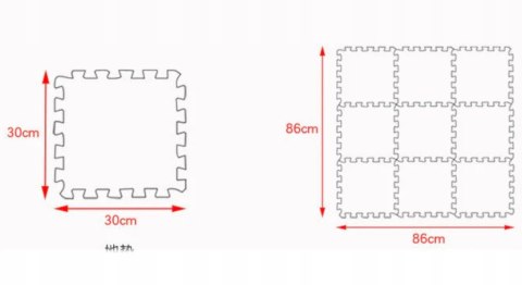 Grube Puzzle Piankowe EVA 9 Szt. Zwierzątka – Mata Edukacyjna dla Dzieci