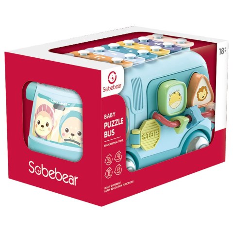 Interaktywny Autobus Z Sorterem, Cymbałkami I Grzechotkami – Zabawka Edukacyjna