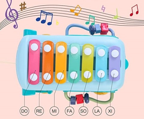 Interaktywny Autobus Z Sorterem, Cymbałkami I Grzechotkami – Zabawka Edukacyjna