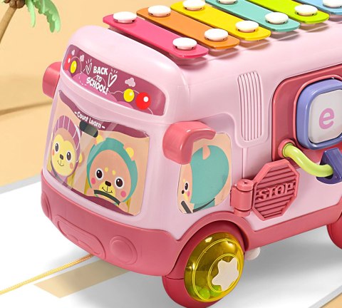 Interaktywny Autobus Z Sorterem, Cymbałkami I Grzechotkami – Zabawka Edukacyjna