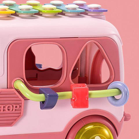 Interaktywny Autobus Z Sorterem, Cymbałkami I Grzechotkami – Zabawka Edukacyjna