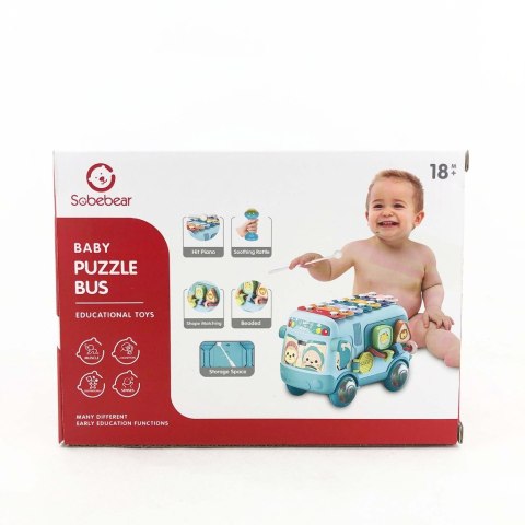 Interaktywny Autobus Z Sorterem, Cymbałkami I Grzechotkami – Zabawka Edukacyjna