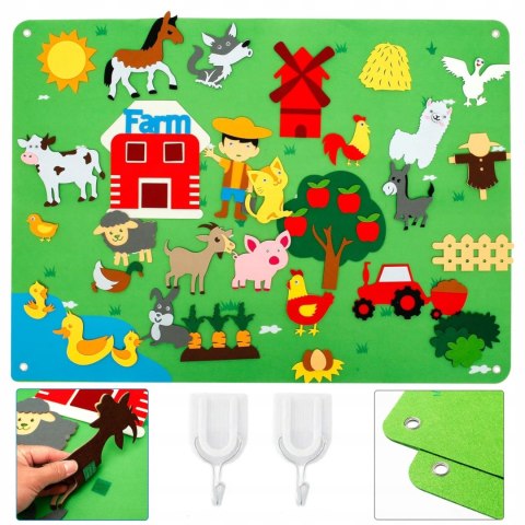 Zestaw Kreatywny Filcowa Tablica Farma 101x75 cm Z Rzepami Dla Dzieci Zestaw Kreatywny Filcowa Tablica Farma 101x75 cm Z Rzepami Dla Dzieci