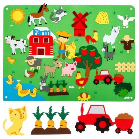 Zestaw Kreatywny Filcowa Tablica Farma 101x75 cm Z Rzepami Dla Dzieci Zestaw Kreatywny Filcowa Tablica Farma 101x75 cm Z Rzepami Dla Dzieci