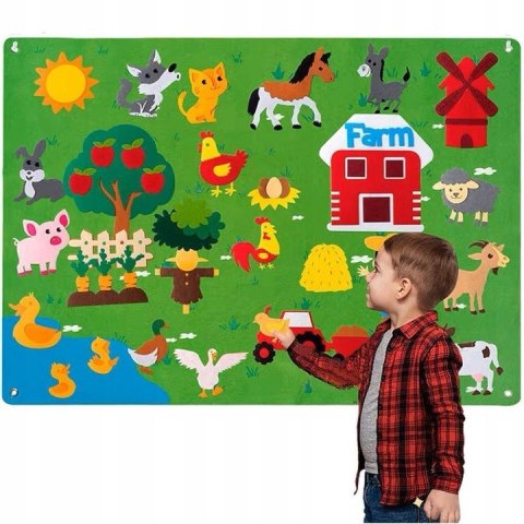 Zestaw Kreatywny Filcowa Tablica Farma 101x75 cm Z Rzepami Dla Dzieci Zestaw Kreatywny Filcowa Tablica Farma 101x75 cm Z Rzepami Dla Dzieci