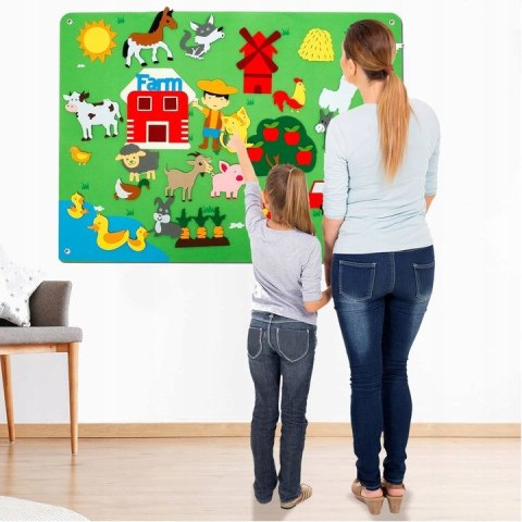 Zestaw Kreatywny Filcowa Tablica Farma 101x75 cm Z Rzepami Dla Dzieci Zestaw Kreatywny Filcowa Tablica Farma 101x75 cm Z Rzepami Dla Dzieci
