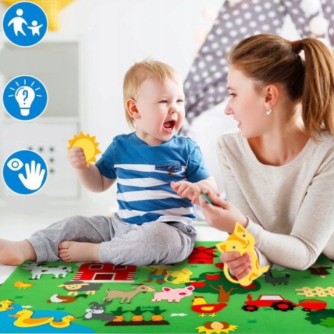 Zestaw Kreatywny Filcowa Tablica Farma 101x75 cm Z Rzepami Dla Dzieci Zestaw Kreatywny Filcowa Tablica Farma 101x75 cm Z Rzepami Dla Dzieci
