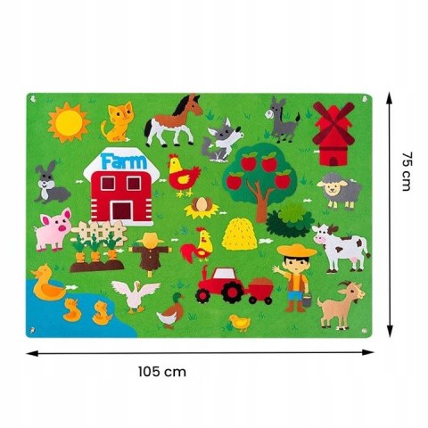 Zestaw Kreatywny Filcowa Tablica Farma 101x75 cm Z Rzepami Dla Dzieci Zestaw Kreatywny Filcowa Tablica Farma 101x75 cm Z Rzepami Dla Dzieci