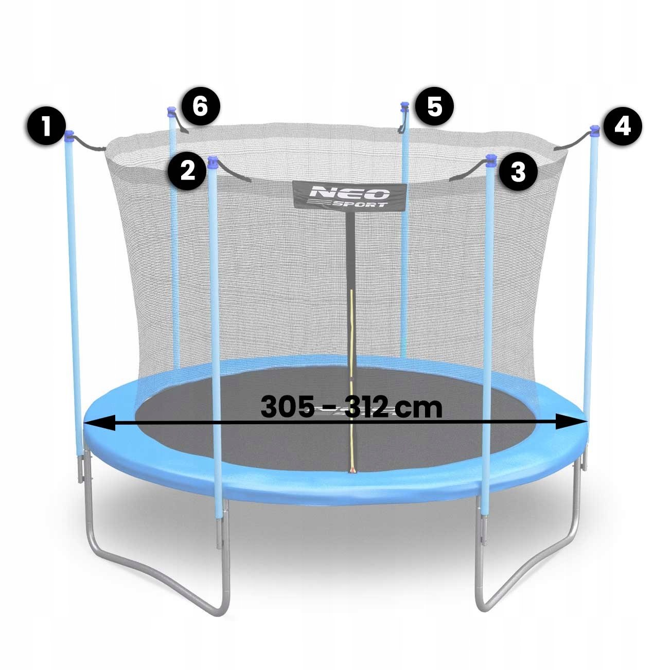 Siatka wewnętrzna do trampolin 312cm 10ft NEOSPORT Kod producenta 1822